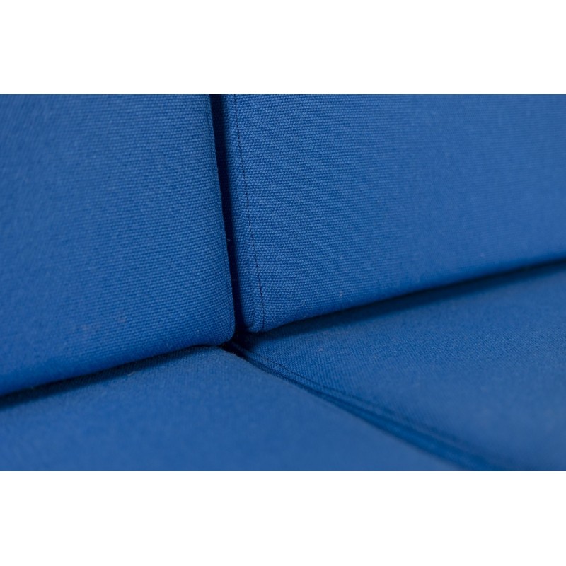 Vintage blue fabric bench seat, 1960
