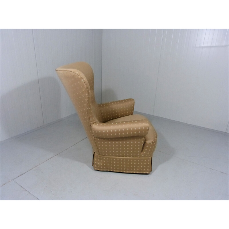 Fauteuil lounge vintage en bois et tissu par Theo Ruth pour Artifort, Pays-Bas 1950