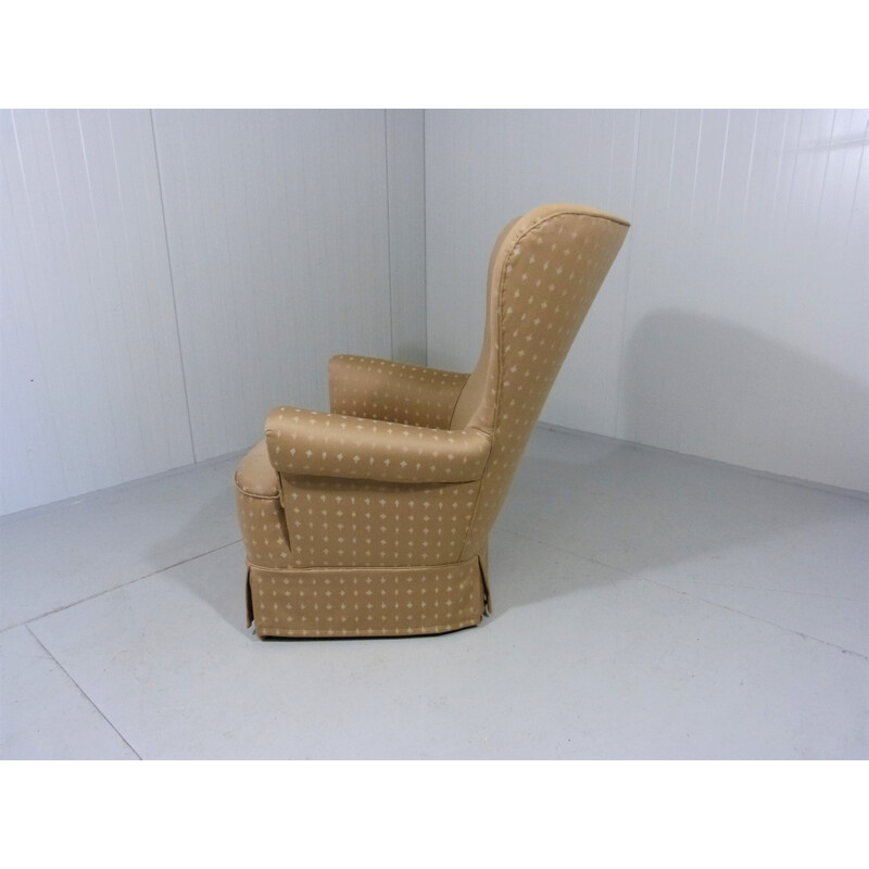 Cadeira Vintage lounge em madeira e tecido por Theo Ruth para Artifort, Holanda 1950