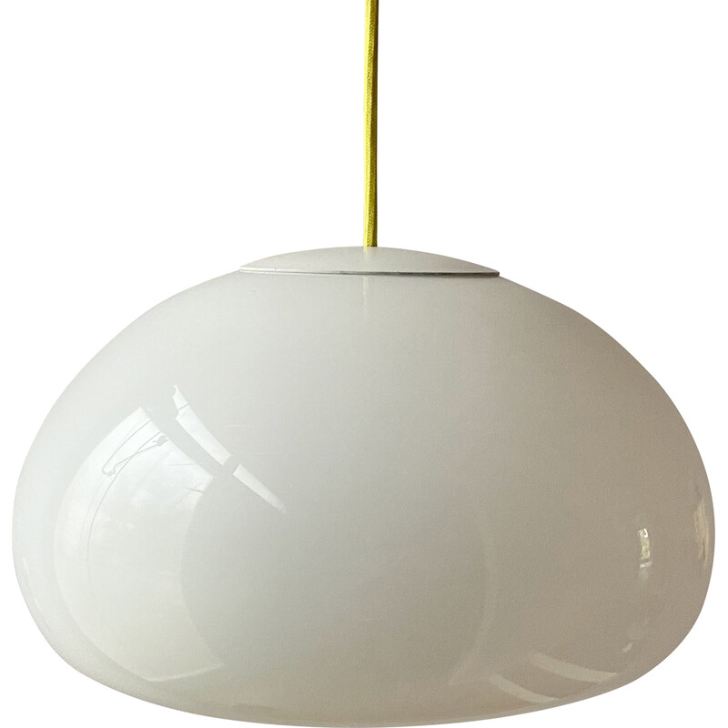 Vintage opaline glazen hanglamp van Per Lütken voor Holmegaard, Denemarken 1980