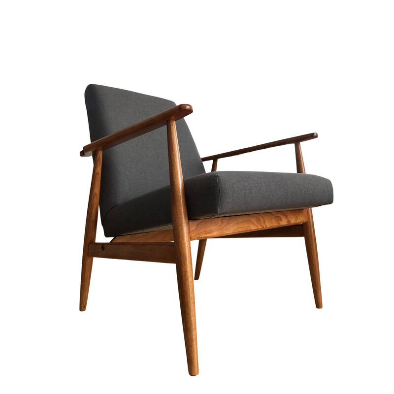 Paire de fauteuils vintage en tissu kvadrat gris par Henryk Lis, 1960