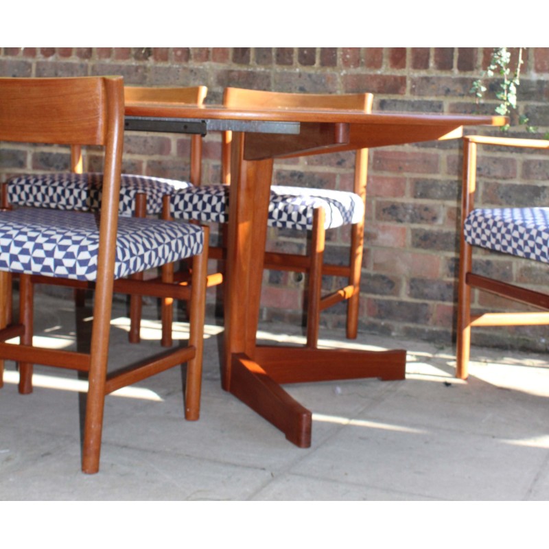 Set da pranzo vintage in teak con 6 sedie, 1960