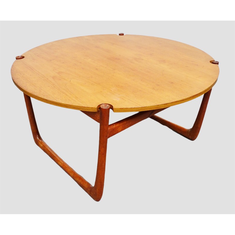 Mesa de café de teca de meados do século de Peter Hvidt e Orla Mølgaard para a França e Filho, década de 1960