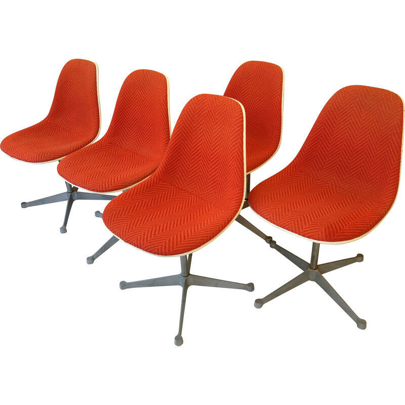 Lot de 5 chaises vintage Psc par Eames pour Herman Miller