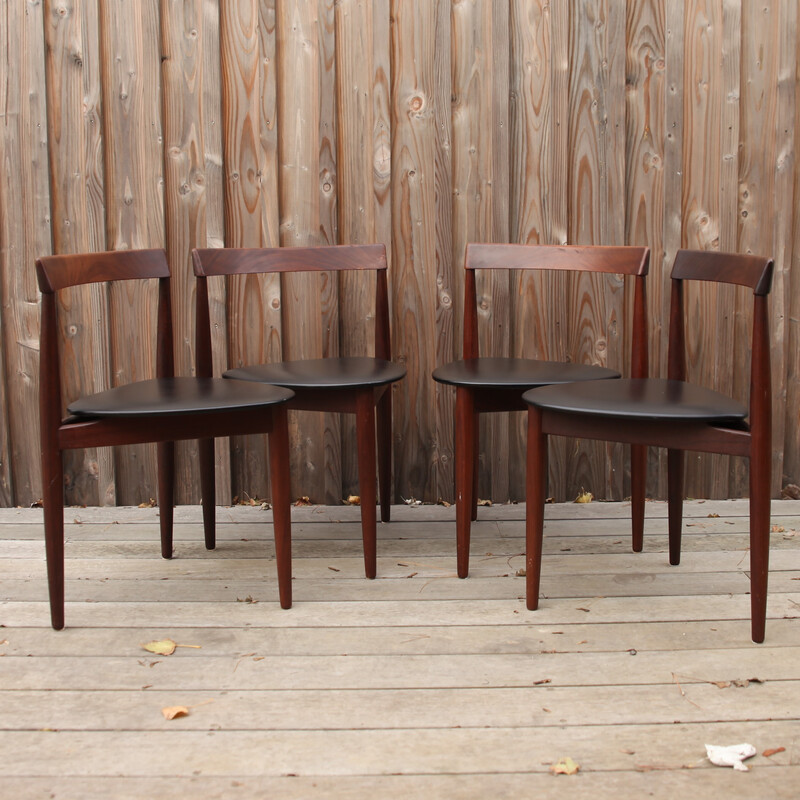 Set van 4 vintage teakhouten stoelen van Hans Olsen, 1960
