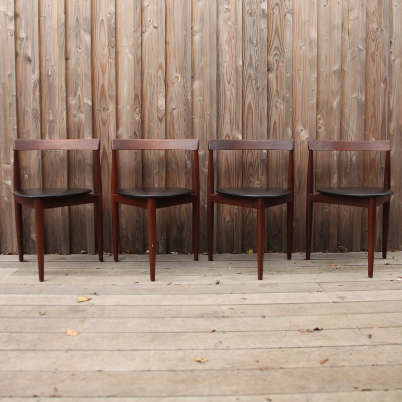 Conjunto de 4 cadeiras de teca vintage por Hans Olsen, 1960