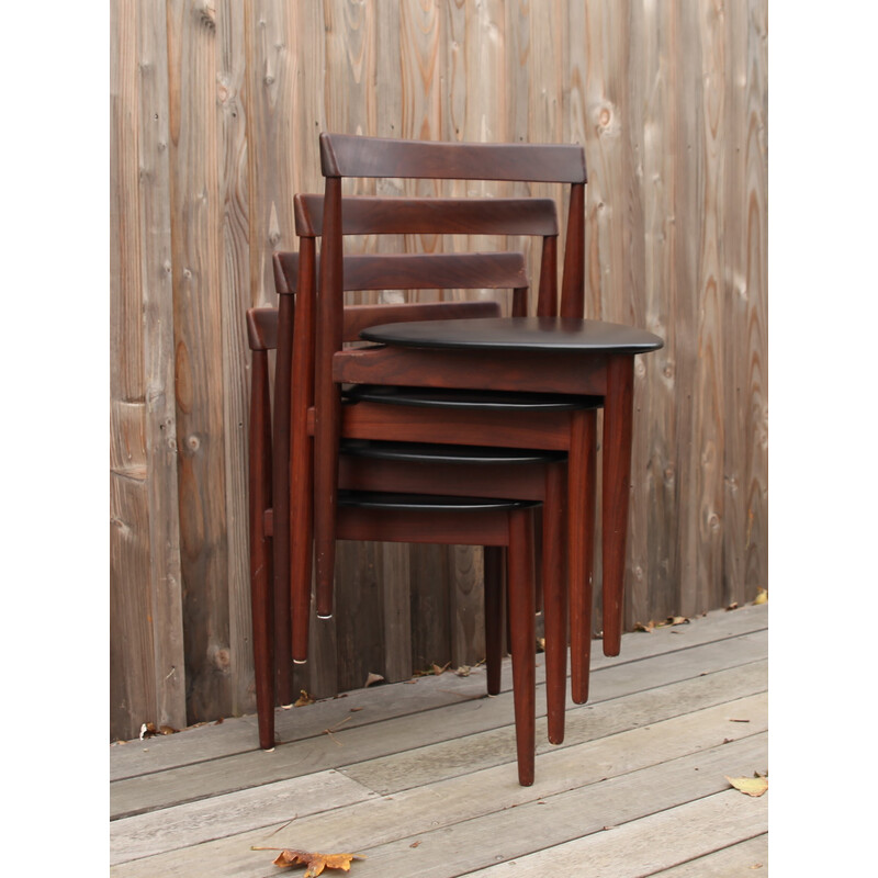 Set of 4 vintage teak chairs by Hans Olsen, 1960