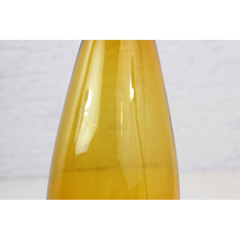 Vase scandinave vintage en verre jaune, 1960-1970