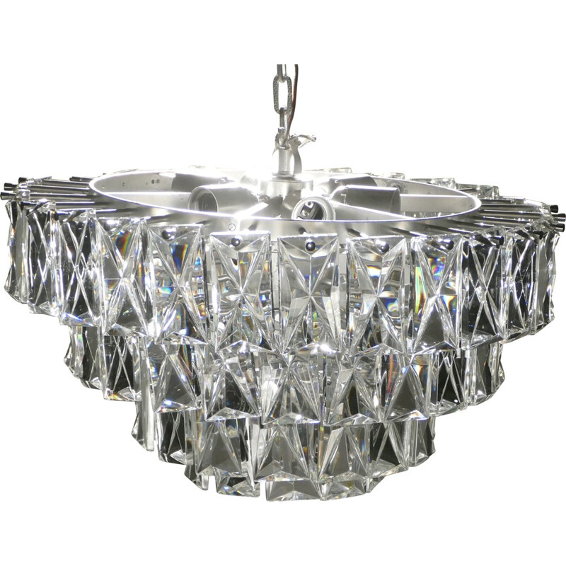 Chandelier in crystal by the producer Kinkeldey - 1970s