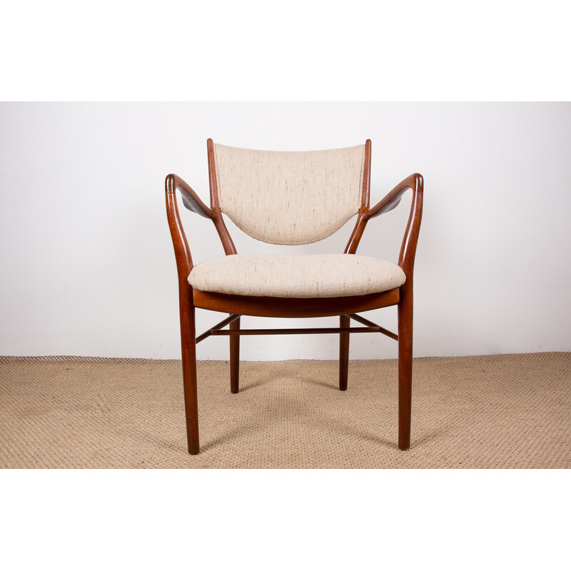 Dänischer Vintage-Sessel aus Teakholz und Stoff Modell Nv 46 von Finn Jhul für Niels Vodder, 1950