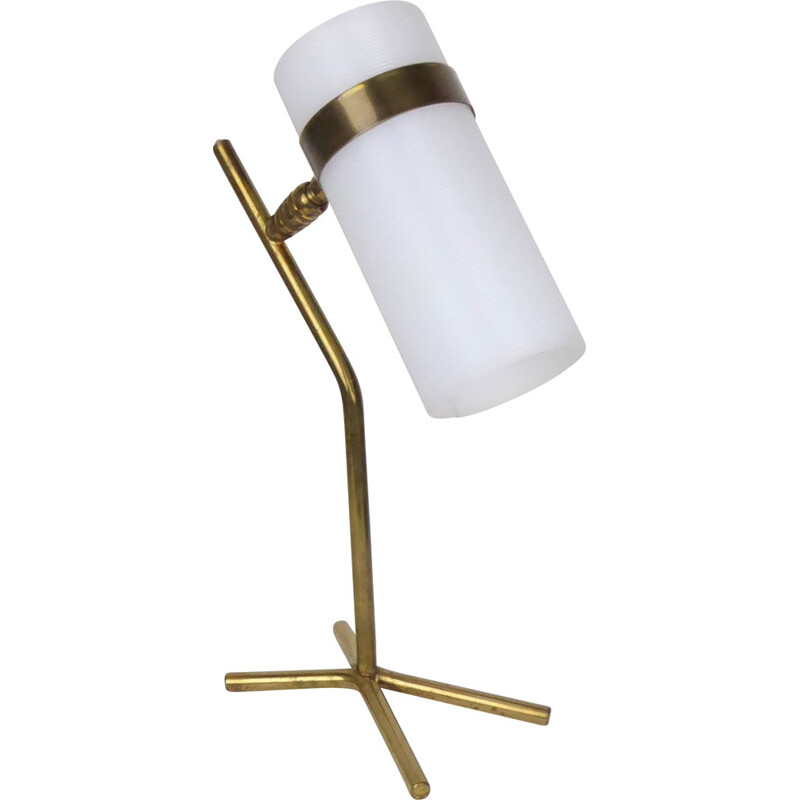 White table lamp in perspex and brass - 1950s