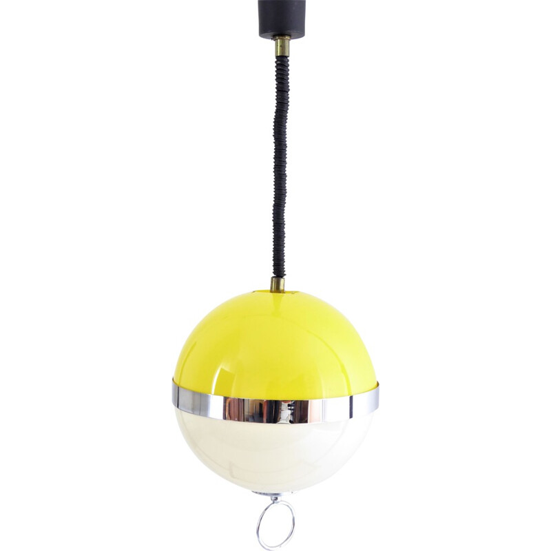 Lámpara de techo "bola" bicolor de Delmas - 1960