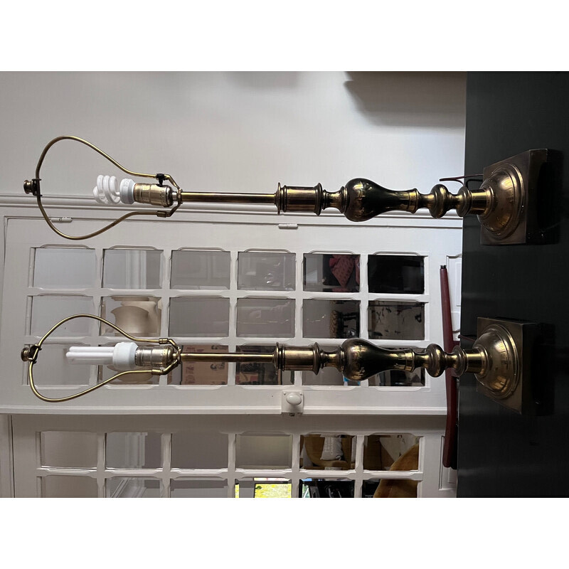 Pair of vintage Stiffel lamps in brass
