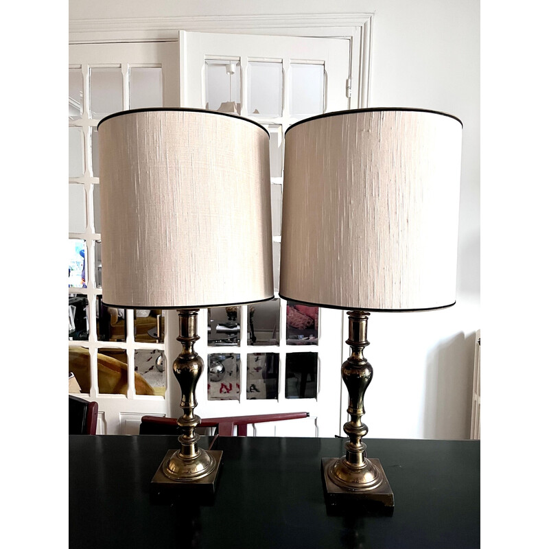 Paire de lampes vintage Stiffel en laiton