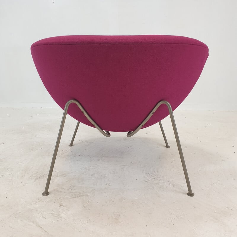 Vintage Orange Slice fauteuil in nikkel en fuchsia wol van Pierre Paulin voor Artifort, 1960