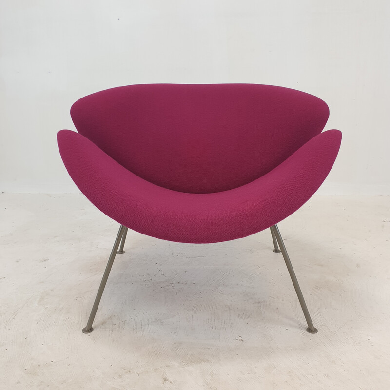 Vintage Orange Slice armchair in nickel and fuchsia wool by Pierre Paulin for Artifort, 1960s