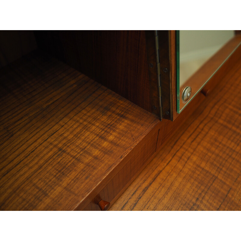 Vintage secretaire in teak en massief hout, Denemarken 1970