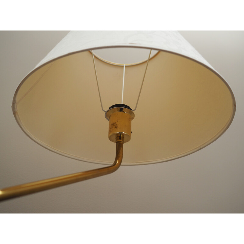 Lampadaire vintage en métal et tissu blanc, Danemark 1970