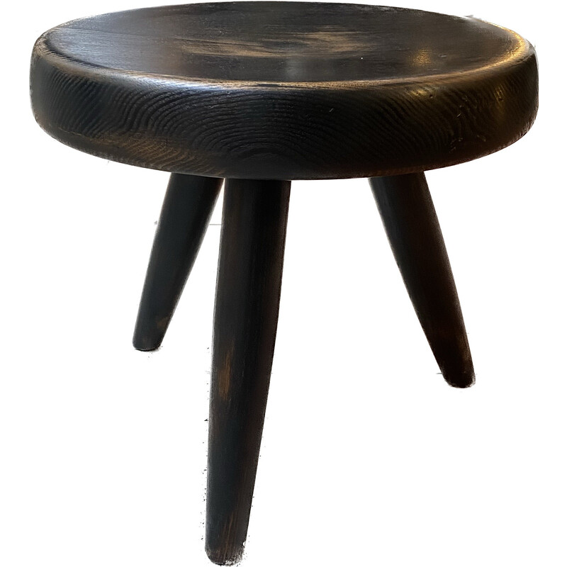 Vintage "Berger" stool in ashwood by Charlotte Perriand, 1970s