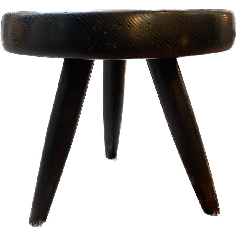 Vintage "Berger" stool in ashwood by Charlotte Perriand, 1970s