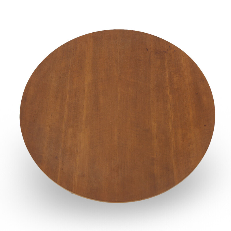 Vintage coffee table "T44" in plywood, teak and metal by Osvaldo Borsani for Tecno, 1950s