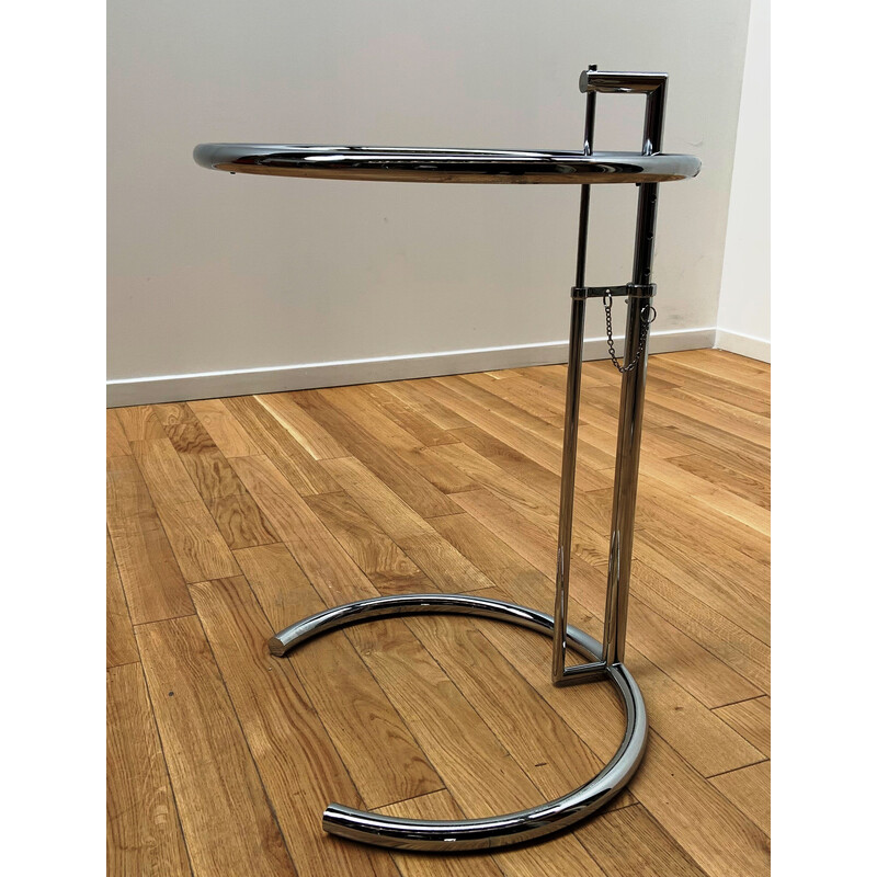 E1027 vintage metal and glass coffee table by Eileen Gray