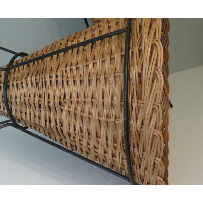 Pareja de cestas de la compra de mimbre vintage de Rohé y Noordwolde, Países Bajos 1960
