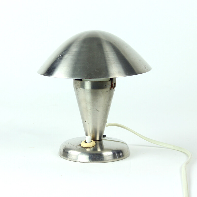 Vintage chrome Mushroom table lamp by Josef Jirka for Napako, Czechoslovakia 1960s