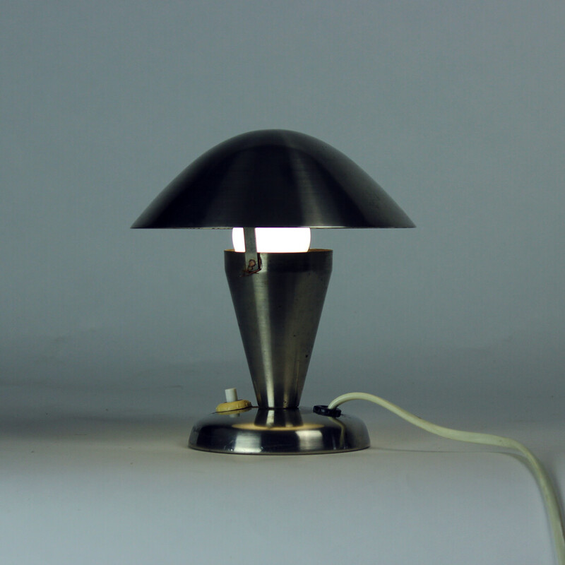 Vintage chrome Mushroom table lamp by Josef Jirka for Napako, Czechoslovakia 1960s