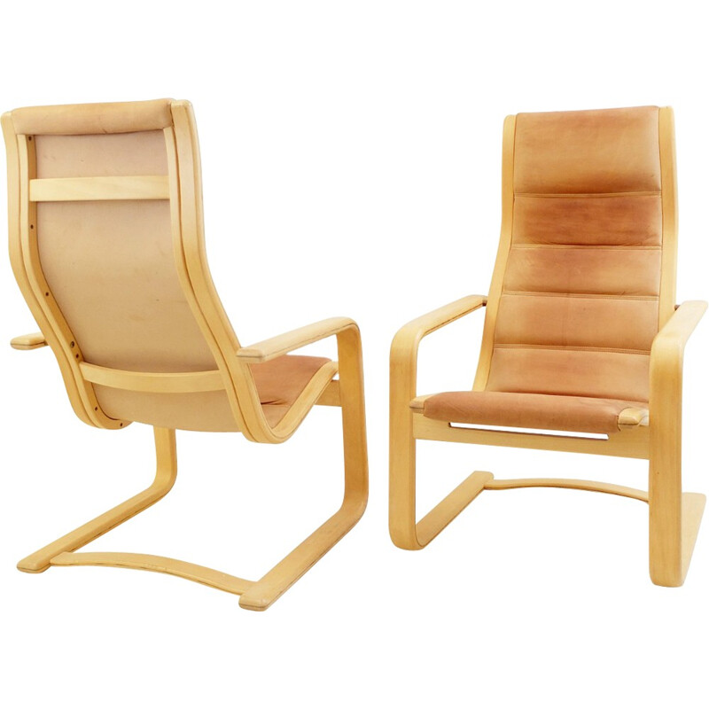 Pair of armchairs "lamello" Yngve EKSTRÖM - 1970s