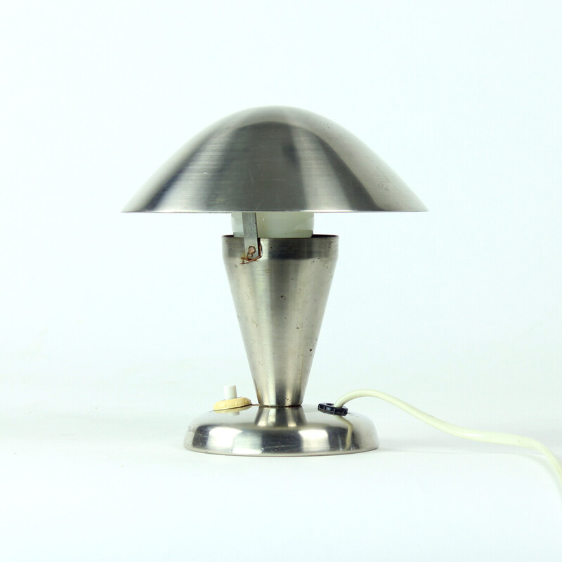 Vintage chrome Mushroom table lamp by Josef Jirka for Napako, Czechoslovakia 1960s