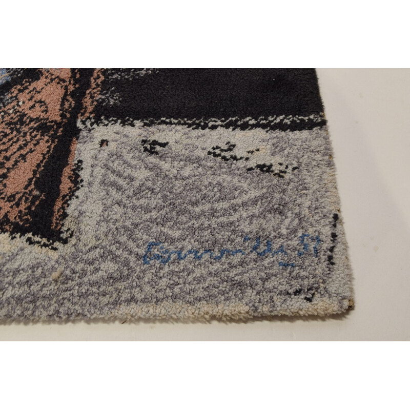 Danish wool art rug Corneille for Cobra for Ege Axminster - 1950s