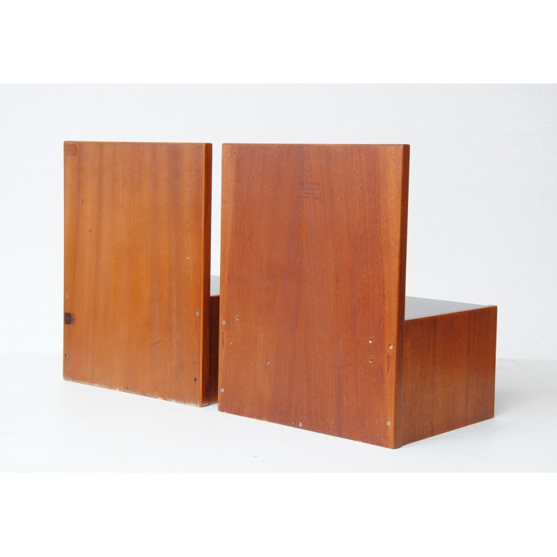 Pair of vintage teak and glass night stands by Hans Wegner for Getama, 1960s