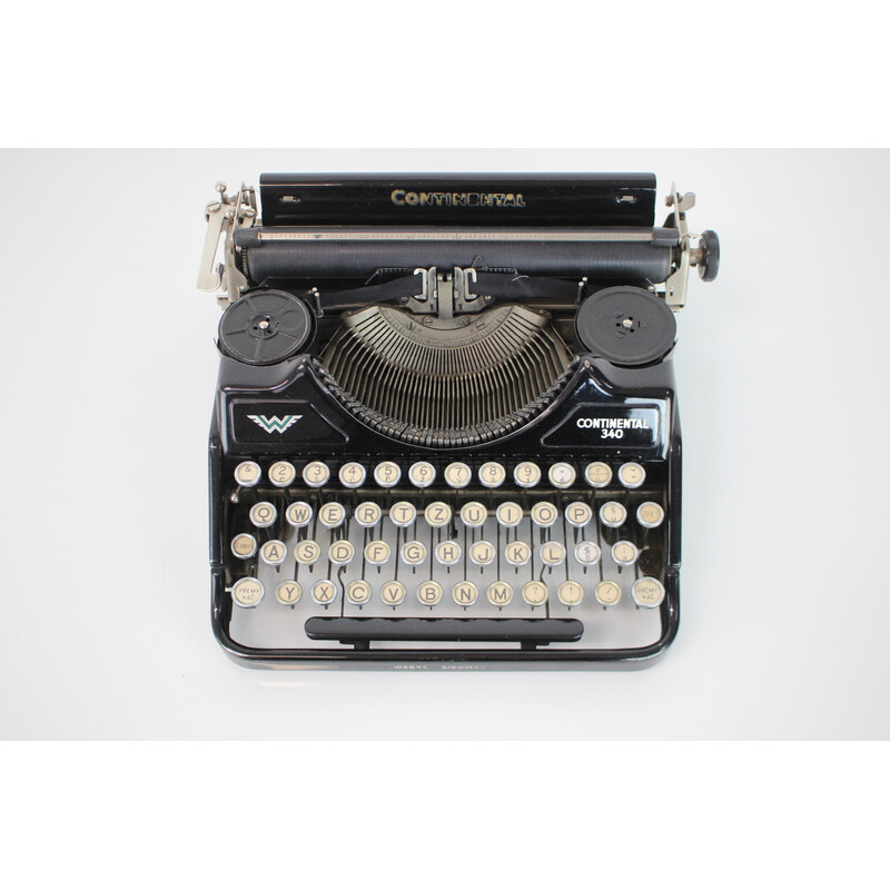 Máquina de escrever portátil Vintage em metal, aço e cromo, Alemanha 1931s-1940s