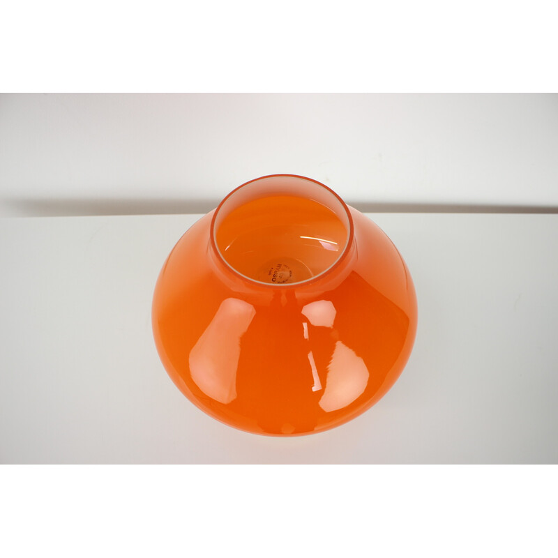 Orangefarbene Tischlampe aus Glas von Valasske Mezirici, Tschechoslowakei 1970er Jahre