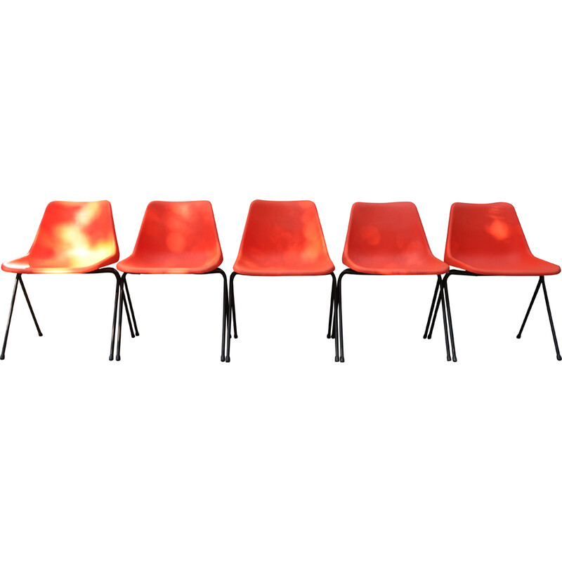 Set of 5 vintage chairs by Robin Day for Hille