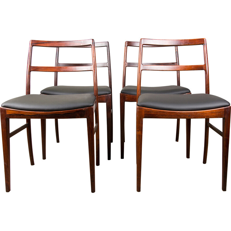 Set van 4 vintage Deense rozenhouten stoelen model 420 van Arne Vodder voor Sibast, 1960