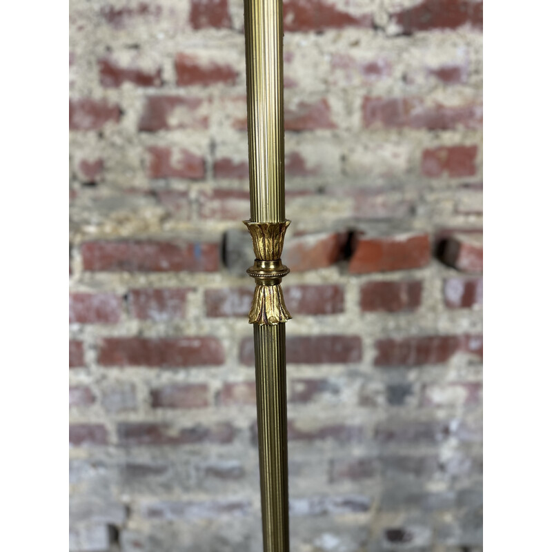 Vintage bronze and brass floor lamp for Lucien Gau, 1980s