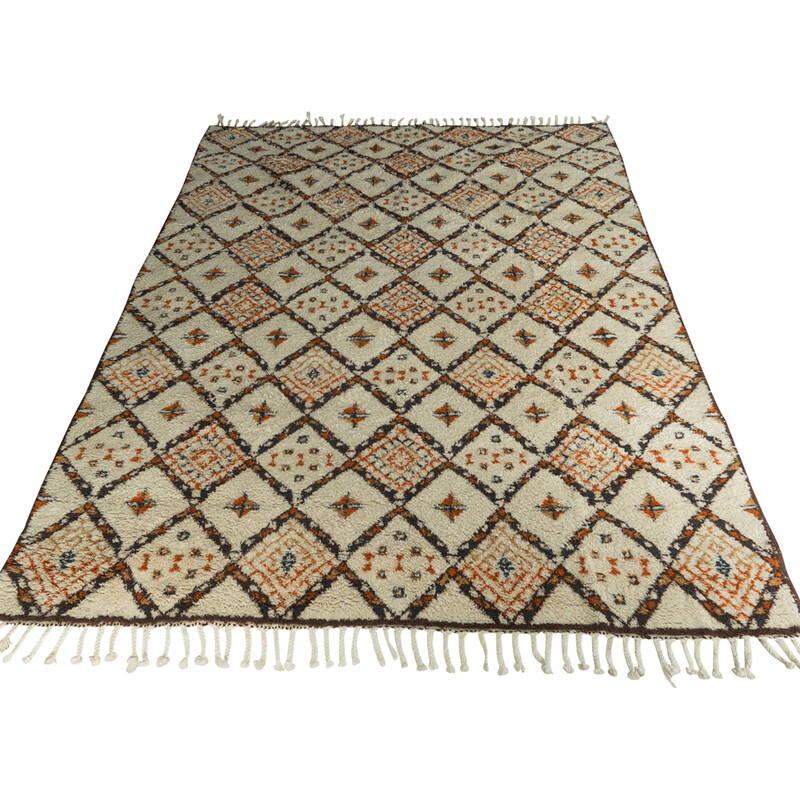 Vintage berberwollen tapijt, Marokko 1960