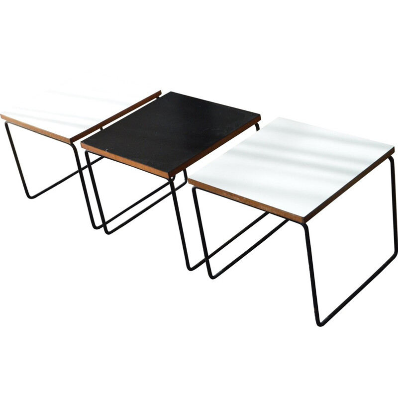 Set of 3 coffee table "Volante" Pierre Guariche Steiner - 1950s