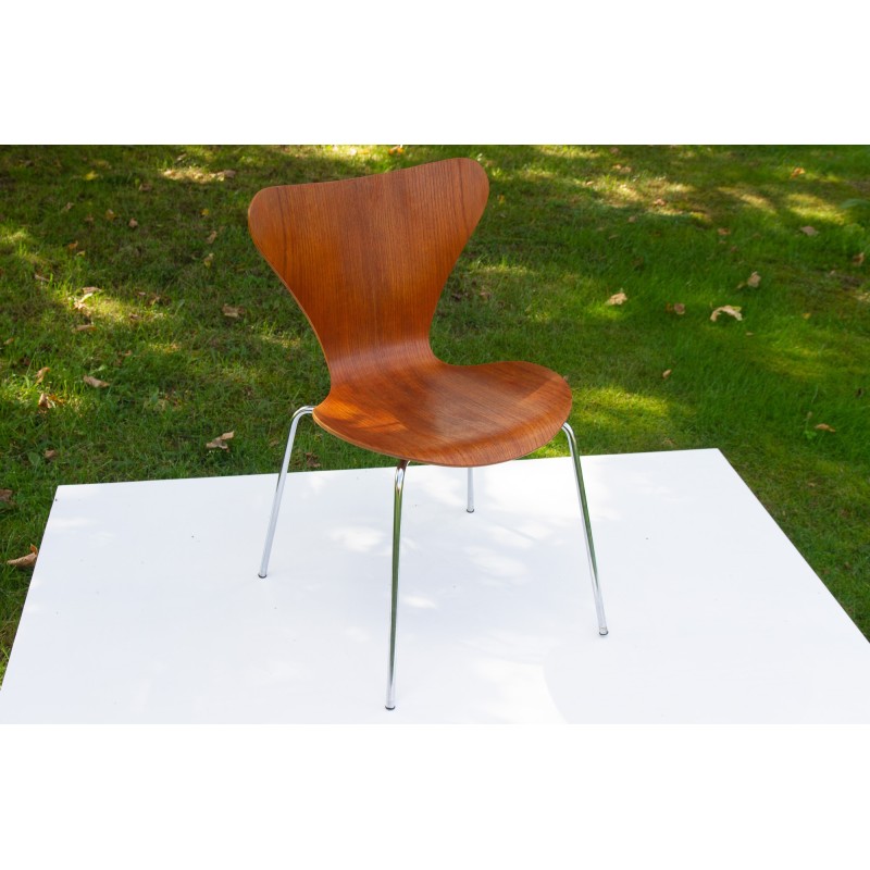 Vintage Danish teak desk chair by Arne Jacobsen for Fritz Hansen, 1974