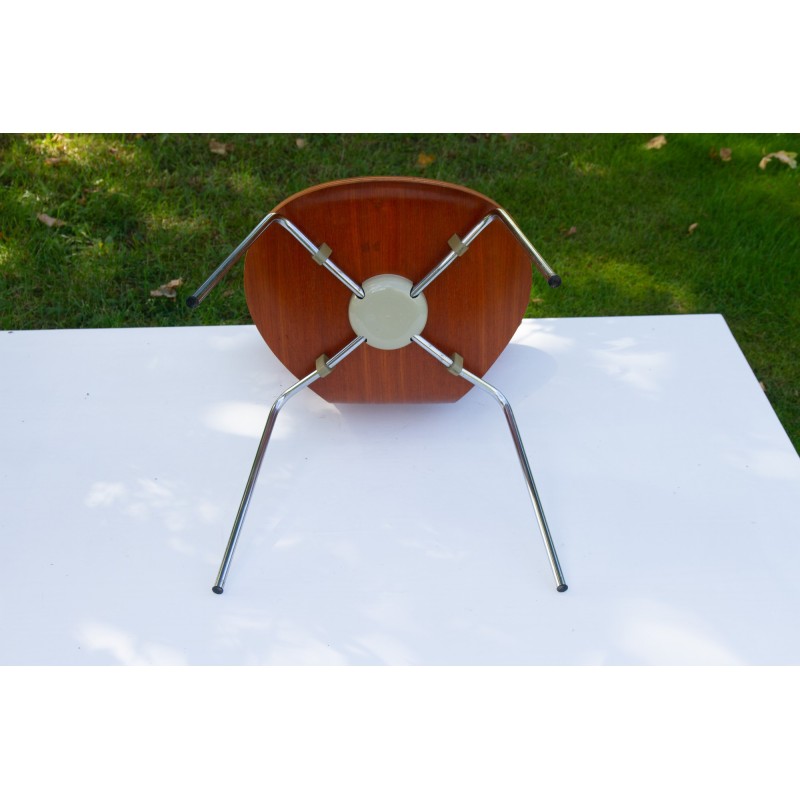Cadeira de mesa de teca dinamarquesa Vintage por Arne Jacobsen para Fritz Hansen, 1974