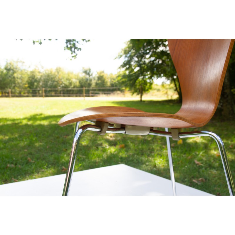 Chaise de bureau danoise vintage en teck par Arne Jacobsen pour Fritz Hansen, 1974