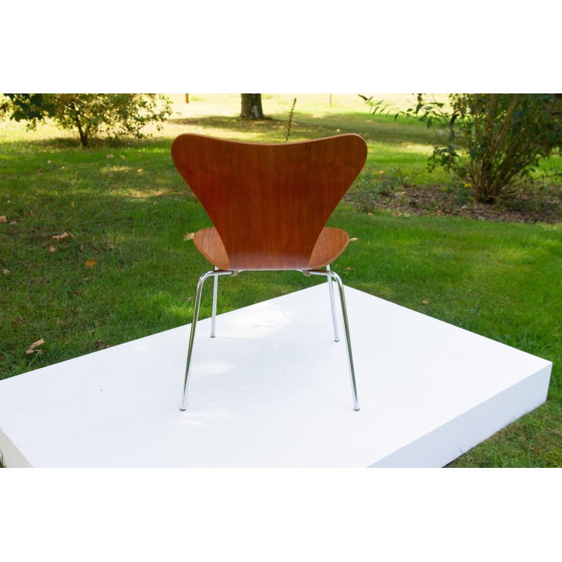 Vintage Danish teak desk chair by Arne Jacobsen for Fritz Hansen, 1974
