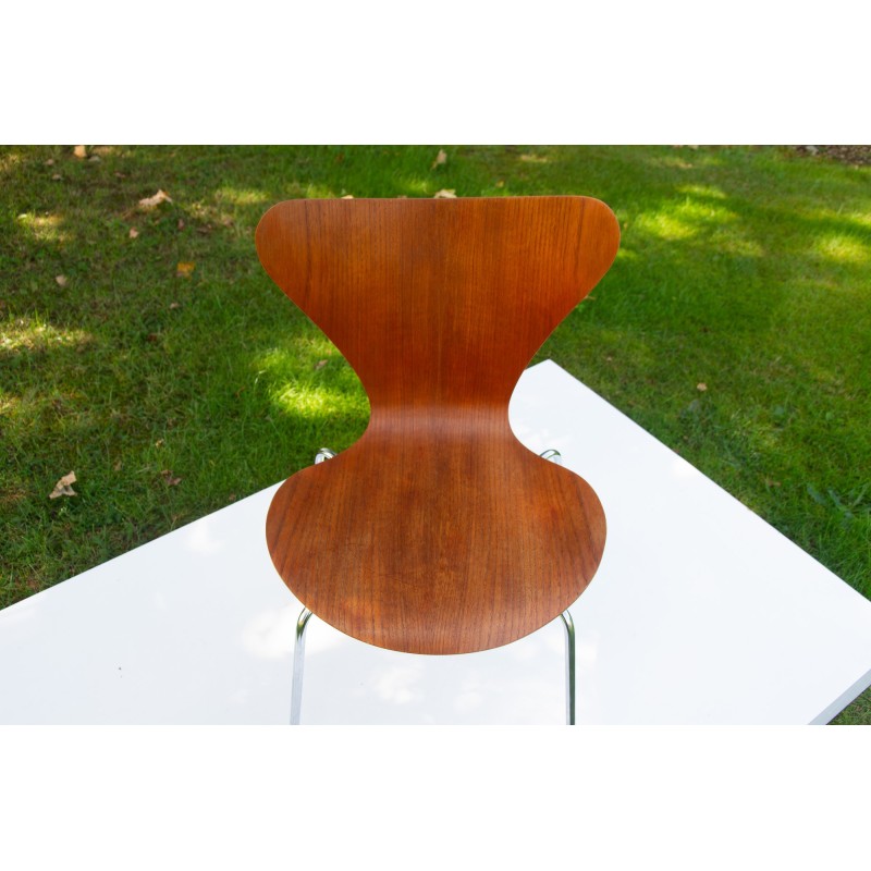 Klassischer dänischer Teakholz-Schreibtischstuhl von Arne Jacobsen für Fritz Hansen, 1974