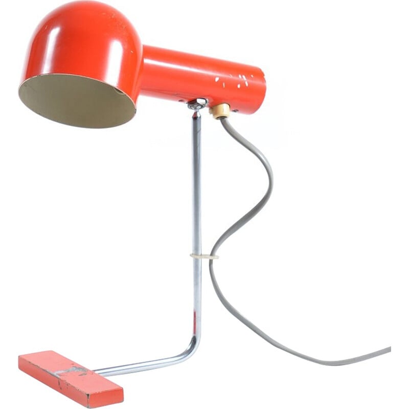 Lampada da tavolo rossa Josef Hurka - 1960
