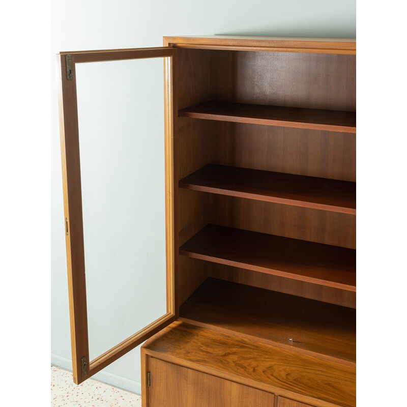 Vintage walnut display cabinet, Germany 1950