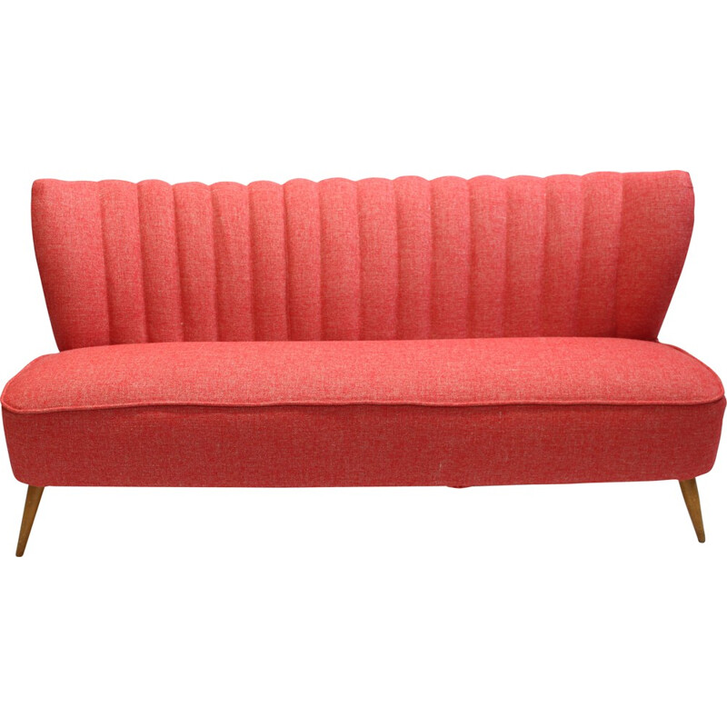 3-seater sofa in flecked red - 1950s