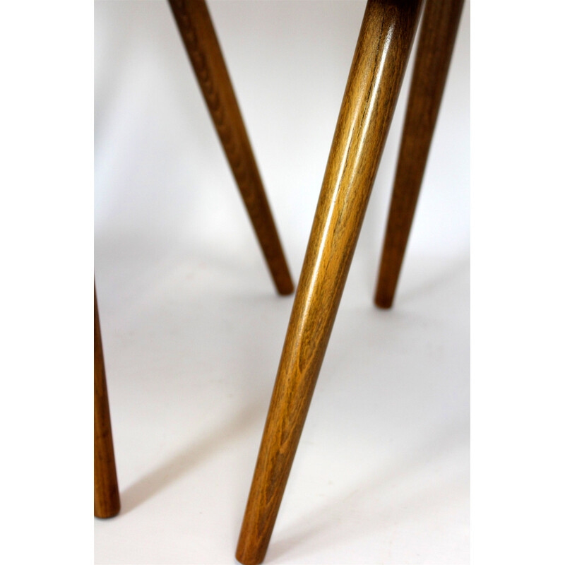 Juego de 4 sillas vintage de haya y nogal de Antonin Suman, años 60