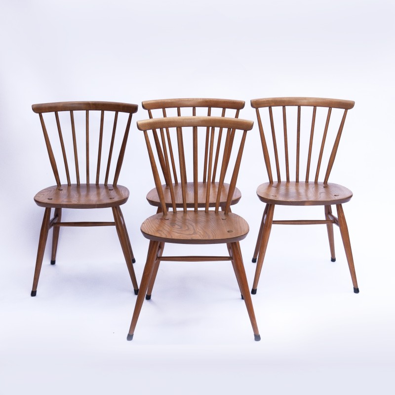 Conjunto de 4 cadeiras vintage 449 em faia e olmo louro de Lucian Ercolani para Ercol, anos 60-1969